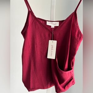 Pink Rose Faux Wrap Tank Top - Size Small